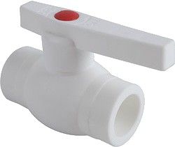 ПП  Кран шаровый  20"  PP-R  БЕЛЫЙ   ПП