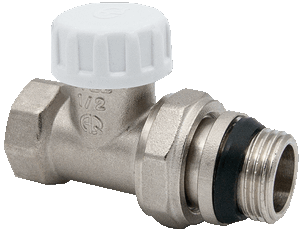 Клапан настроечный для радиатора с уплотнением прямой вн-нар 1/2" AQUALINK 