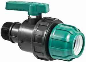 ПЭ  Кран  шар.  40х1 1/4"  обжим-НАР  PN10 Poelsan /