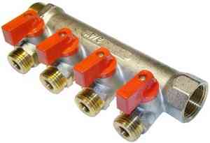 Коллектор с кранами AQUALINK  3/4"х1/2"х2 вых. НР