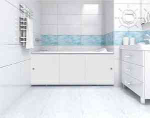 ЭКРАН  для ванны  "ПРЕМИУМ А"  СЕРЫЙ 1,7 м (алюм профиль) 