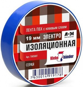 Изолента ПВХ 19*20м Klebebander синяя /8/200/