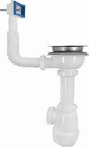 Aquant B0145-29-MR Сифон 3 1/2"х40, реш. 115мм, гибк. прямоуг. перелив (аналог АНИ A0145S)