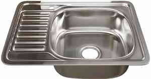 МОЙКА врезная 50х65 (0,6)  ПРАВАЯ  вып  3 1/2" (глубина чаши 16 см, сифон) MIXLINE  