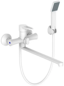 ВАННА  POTATO  P22270-7  ø35  шланг 150см PVC, изл. L35, дивертор 90° в корпусе, лейка 3 режим, цвет белый