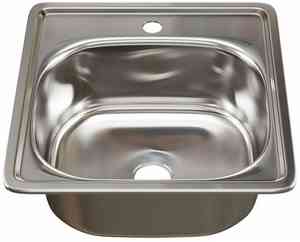 МОЙКА врезная 38х38 (0,6) (вып. 3 1/2", глубина чаши 15см, сифон) MIXLINE  