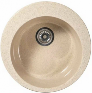 Мойка  керамогранит  S6   D 510мм круглая   (400*190мм., уст. проем 510мм.) (перелив + отв. под смес., БЕЗ СИФОНА.) матовый    САФАРИ   