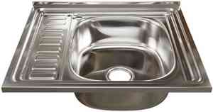 МОЙКА накладная 50х60 (0,6)  ПРАВАЯ (вып. 3 1/2", глубина чаши 16см, сифон) MIXLINE  