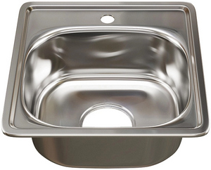 МОЙКА врезная 38х38 (0,6) (вып. 1 1/2", глубина чаши 15см, сифон) MIXLINE  