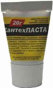 Паста д/упл. резьбовых соединений "СантехПаста" 20 гр универсальная, туба							