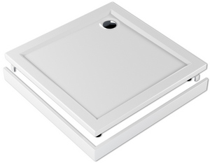 Поддон для душа акрил  квадрат   800 *800 *140 мм, (Глубина поддона 25мм, сливное отверстие 90мм, ножки и экран  в комплекте)  APART