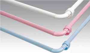 Карниз для ванной  УГЛОВОЙ  цвет БЕЛЫЙ с кольцами (пакет) 