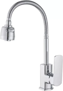 КУХНЯ  POTATO   P58299  ø35 п/г  БОК ручка, с гибким изливом, 2 режима струи, цвет: хром