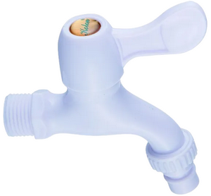 Кран  водоразборный ПЛАСТ. БЕЛЫЙ для хол-й воды (настенный) B42-338 ЭВЕРЕСТ