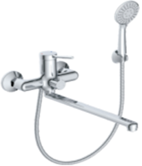 ВАННА  POTATO  P22180  ø35  шланг 150см PVC, изл. L35, дивертор 90° в корпусе, лейка 3 режим, хром