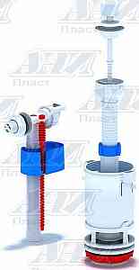 АНИ WC4050 Арматура комплект, пласт шток, белая ручка, впуск бок. 1/2" пласт. резьба, ЭКОНОМ