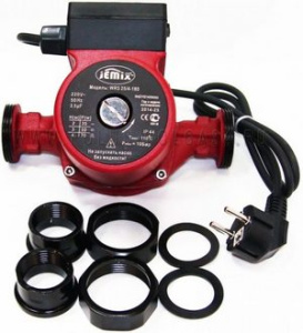 Насос циркуляционный  25-8  180  с гайками  JEMIX WRS-25/8-180 / ЦН-25/8-180  (Кабель 60 см с ЕВРОВИЛКОЙ)