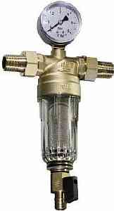 Фильтр каскадный промывной  1"  с манометром, стеклянный корпус   TIM   