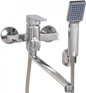 ВАННА  POTATO  P2206N  ø35  шланг 150см PVC, изл. L35, дивертор 90° в корпусе, лейка 3 режим, хром