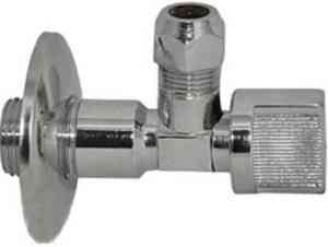 КРАН УГЛОВОЙ д/смесителя с цангой   1/2"НРx10  с отраж. AQUALINK /