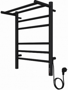 П/С  ТЕРМИНУС  НЕРЖ. ЭЛЕКТР.  Аврора П6 450х600 электро (new встроен диммер)  черный матов    КС 9005