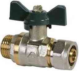 КРАН  шар.  для МП  16х1/2" цанга-НР бабочка AQUALINK