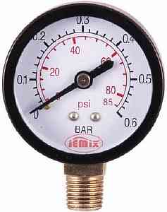 Манометр XPS-R JEMIX. (боковое подключение) , 0 - 6 бар, диаметр Ø 50 мм. ###