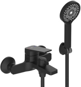 ВАННА  Diadonna  D165-30BL  ø35, див. пов. в корпусе, короткий излив, шланг 1,5 м, черный, латунный